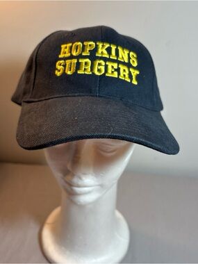 Hopkins Surgery Black Baseball Cap with Yellow Embroidery